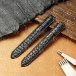 Aftermarket black alligator leather strap for Cartier Ballon Bleu de watch band (9) Cartier Ballon Bleu Orange Alligator leather watch band (2)