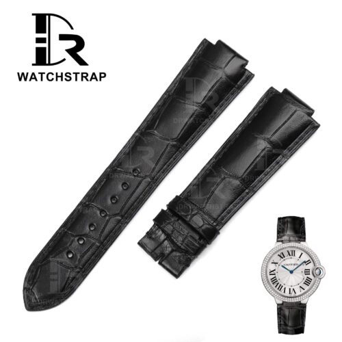 Buy Custom Cartier Ballon Bleu Black alligator leather strap de pin buckle watch band (1) Buy Custom Cartier Ballon Bleu Black alligator leather strap de pin buckle watch band (1)