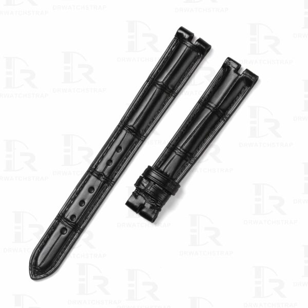 Buy Custom Vintage Cartier Vendome Must De Black leather straps 16mm 14mm handmade for sale Buy Custom Vintage Cartier Vendome Must De Black leather straps 16mm 14mm handmade for sale