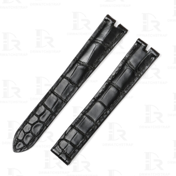 Buy Custom Vintage Cartier Vendome Must De Black leather watch band 16mm 14mm handmade for sale Buy Custom Vintage Cartier Vendome Must De Black leather watch band 16mm 14mm handmade for sale