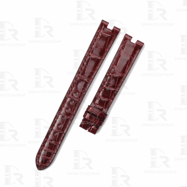 Buy custom Vintage Cartier Vendome Must De High gloss Burgundy red leather watch band 14mm 16mm replacement strap for sale Buy custom Vintage Cartier Vendome Must De High gloss Burgundy red leather watch band 14mm 16mm replacement strap for sale