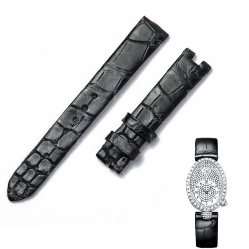 Custom Breguet Queen straps - Reine De Naples leather strap black blue alligator watch band (1) Custom Breguet Queen straps - Reine De Naples leather strap black blue alligator watch band