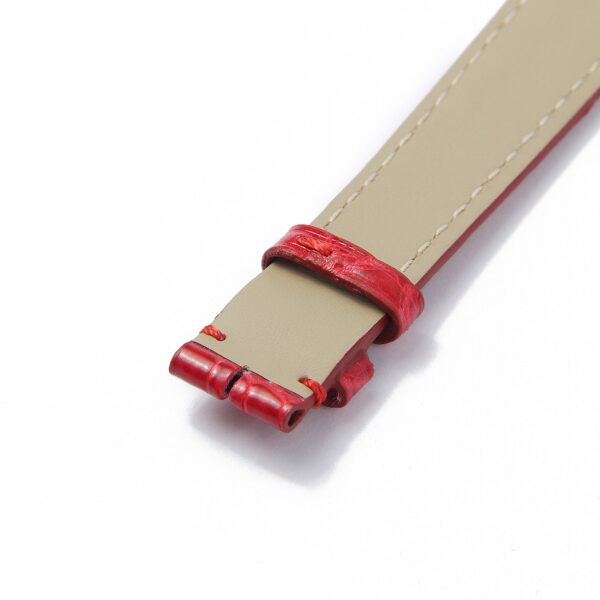 Custom alligator leather strap for Cartier Vendome Must De red buckle watch band (4) Genuine best quality American Alligator Red custom handmade replacement Cartier leather strap and watch band for Cartier Vendome Must De watch online - Shop the premium High-end crocodile material straps & watch bands from dr Watchstrap at a low price
