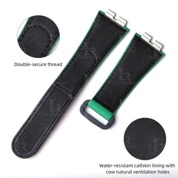 Black buttom waterproof calfskin linning Custom best quality quickswitch quick release green nylon canvas velcro Hublot watch band and strap replacement for Hublot Big Bang 411 luxury watches - Shop handmade OEM velcro straps online at a low price