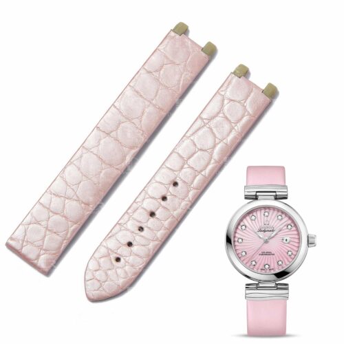 Omega Deville Replacement Alligator leather watch strap white pink alligator 16mm custom watchband (15) Best Omega Deville srap replacement Alligator leather men ladies watch strap white pink alligator 16mm custom watchband Omega Deville band