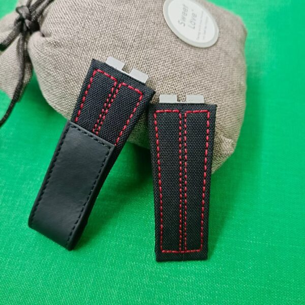 Custom Hublot Big bang 411 watch band black velcro nylon canvas strap
