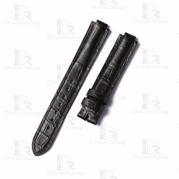 Custom Genuine Alligator black leather strap replacement for Cartier Ballon Bleu de watch leather watch band for pin buckle