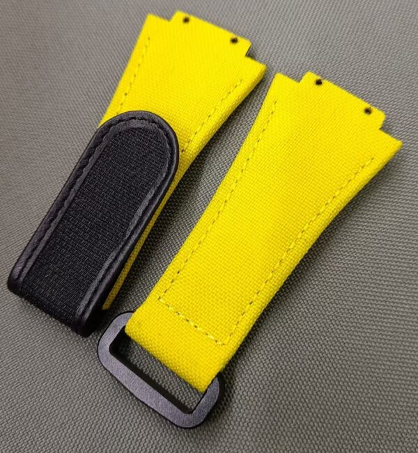 custom velcro watch band for Hublot Big Bang 601 Yellow canvas nylon replacement strap