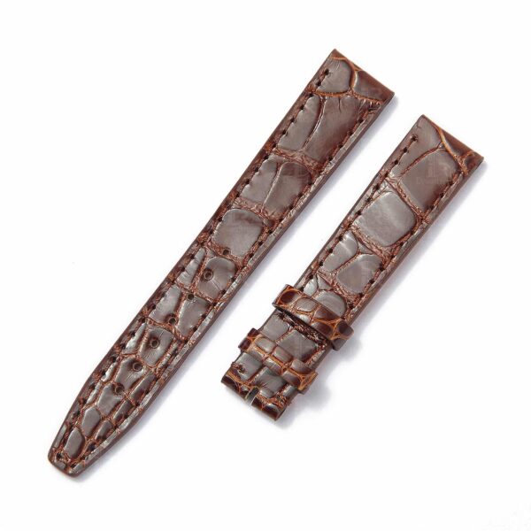 handcrafted Replacement lady IWC Santoni Brown Alligator leather watch band (1) Custom best quality alligator replacement Brownn leather watch straps lady IWC Portofino Santoni strap and watch band online for sale fit for IWC Portofino, Pilot's, Portuguese luxury watches
