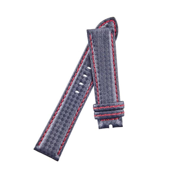replacement carbon fiber 18mm 20mm 22mm 24mm - custom watch band (1) Handmade carbon fiber watch strap red stitching
