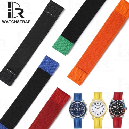 20mm Elastic watch bands black canvas nylon strap for Rolex Omega Blancpain Patek Philippe and more Custom 20mm Elastic bands exercises bracelets black brown orange red canvas nylon best elastic watch strap for Rolex Omega Blancpain Patek Philippe