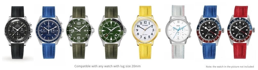 20mm-velcro-watch-band-Nylon-canvas-strap-for-Rolex-Omega-Tudor-etc