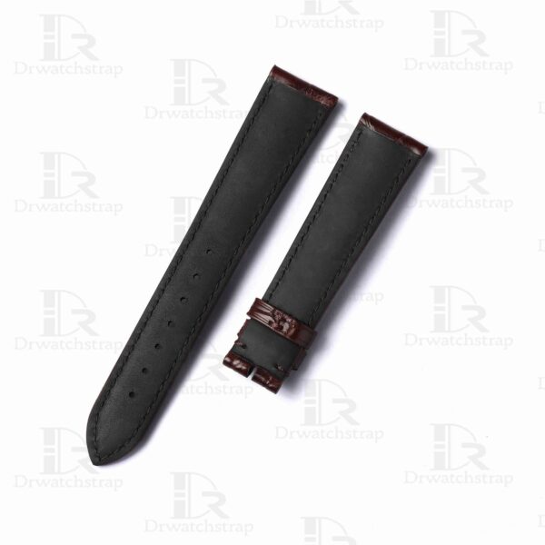 Custom Glashütte Quintessentials Dark Brown leather watch band 20mm 21mm for sale