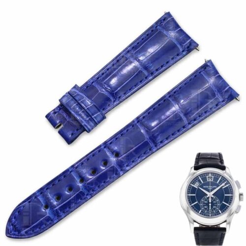 Franck Muller blue crocodile strap replacement watchband - customized (3) Franck Muller blue crocodile strap replacement watchband - customized