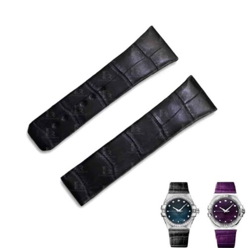 Omega Constellation Replacement Alligator leather watch strap white black green alligator 23mm custom watchband (1) The best quality Omega Constellation leather strap replacement Alligator Omega watch straps black 23mm custom watch bands online for sale