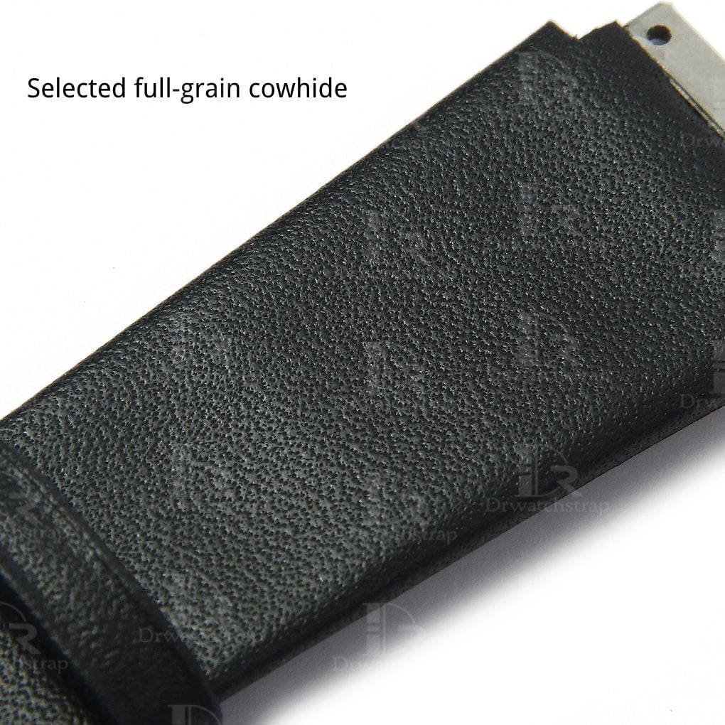Custom best quality OEM black premium calfskin replacement Richard Mille leather watch band and watch strap for Richard Mille RM 005 007 010 011 016 030 035 055 067 and more luxury watches at a discount price - Shop the high-end cal leather straps online