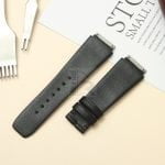 Richard-Mille-black-calfskin-leather-watch-band-custom-strap (6) Richard Mille rubber velcro watch band replacement strap
