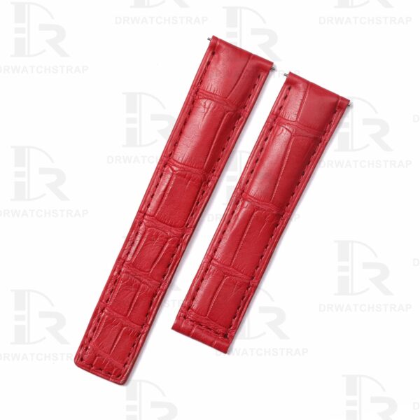 Buy Custom Red alligator leather watch band for Tag Heuer Monaco Carrera Heritage strap