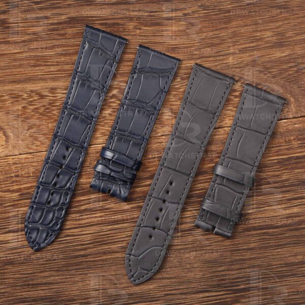 Custom alligator leather watch band for Hermes Cape Cod Heure H Dark Gray strap (1)