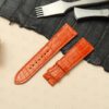 Custom alligator leather watch band for Hermes Cape Cod Heure H orange sport strap