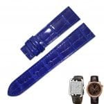 Replacement alligator watch strap for Hermes watch blue leather baqns strap for sale