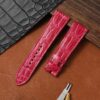 Buy custom Alligator crocodile red watch band19mm 20mm 23mm16mm14mm replacement Hermes leather watch strap for Heure H Cape Cod