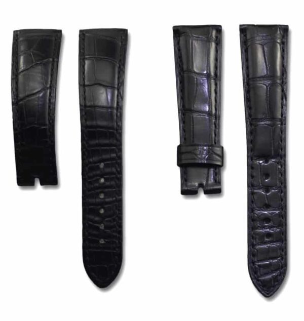 replacement alligator watchband 16mm 18mm 20mm 21mm fit fot breguet tradition black leather strap bands for sale