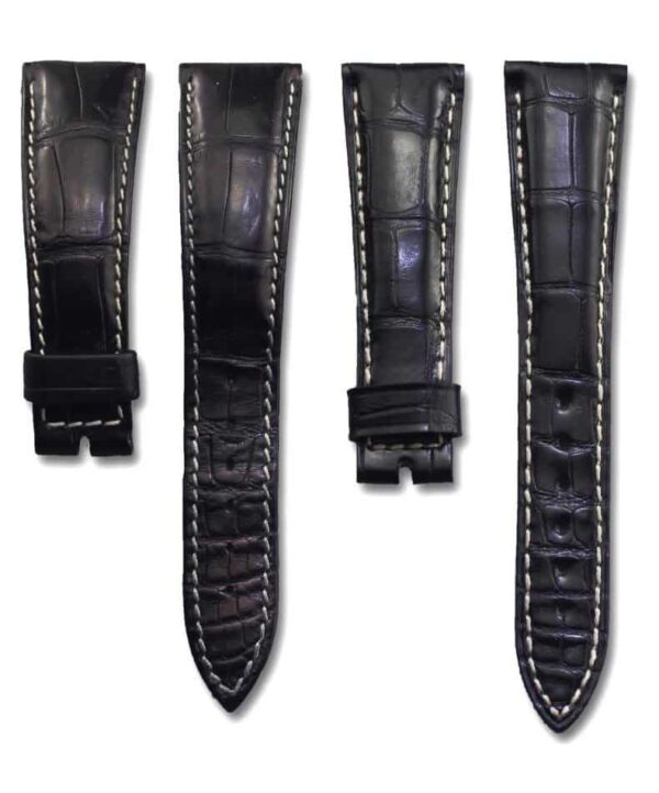 replacement alligator watchband 16mm 18mm 20mm 21mm fit fot breguet tradition black leather strap bands for sale