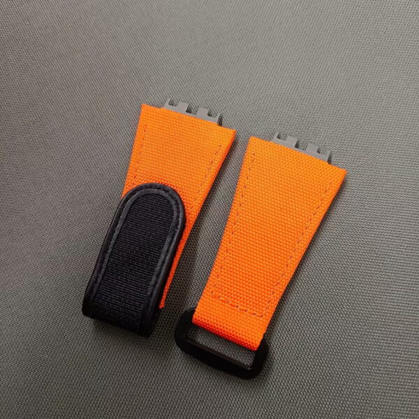 custom-velcro-watch-band-for Hublot Meca 10 orange canvas nylon replacement strap (1) custom-velcro-watch-band-for Hublot Meca 10 orange canvas nylon replacement strap (1)