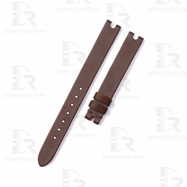Buy Custom Chopard Happy Diamonds ladies watch Brown Satin leather strap 10mm 11mm 13mm handmade watch band