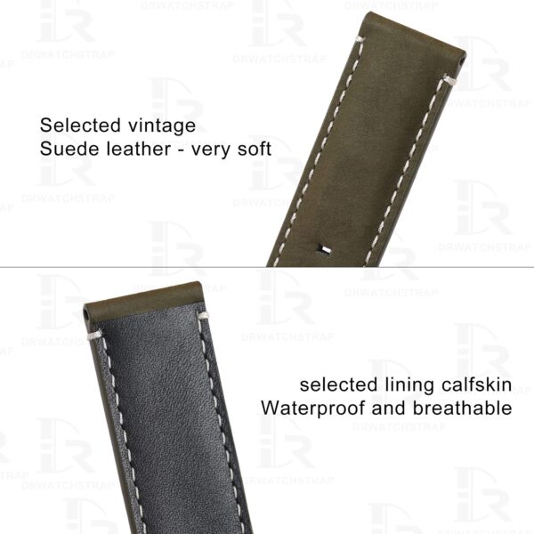 Custom Tudor Black Bay 58 41 BB Bronze suede leather strap 23mm replacement watch band