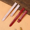 Custom genuine alligator round-scale red pink leather watch strap & watch band replacement