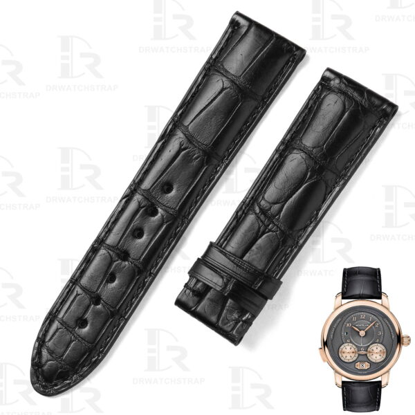 Custom replacement alligator leather watch straps for Montblanc Star Legacy luxury watch Handmade black alligator leather Montblanc watch strap