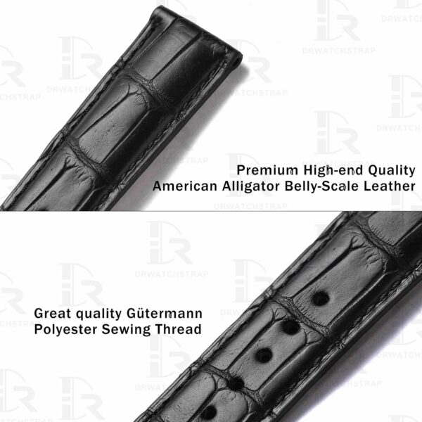 Custom replacement alligator leather watch straps for Montblanc Star Legacy luxury watch Genuine belly-scale alligator leather material