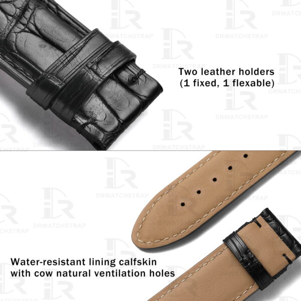 Custom replacement alligator leather watch straps for Montblanc Star Legacy luxury watch Premium calfskin lining material