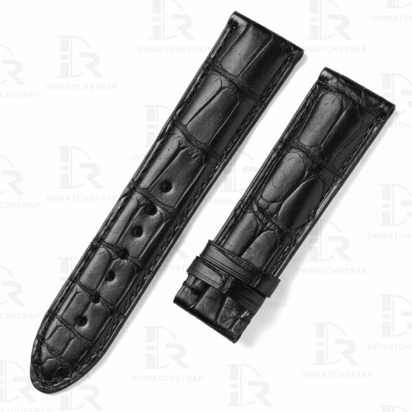 Custom replacement alligator leather watch straps for Montblanc Star Legacy luxury watch Handmade black alligator leather Montblanc watch strap