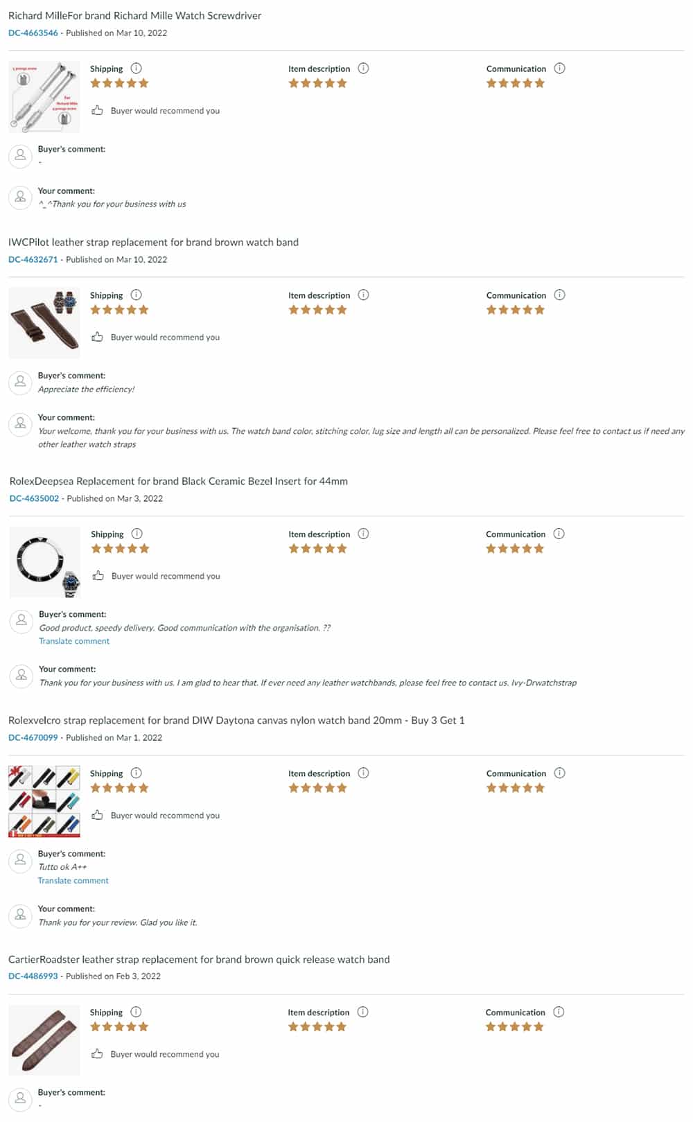 drwatchstrap review tetimonial - custom handmade leather watch bands & straps