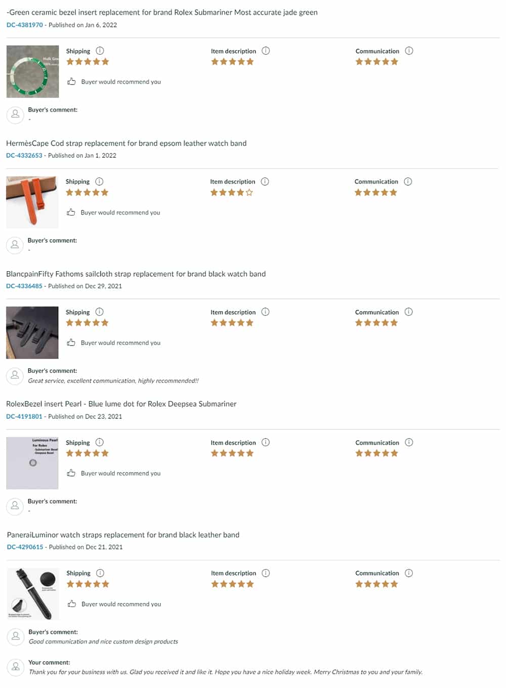 drwatchstrap review tetimonial - custom handmade leather watchband & straps