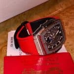 Replacement olive green nylon canvas velcro watch band for Cartier Santos Large Medium Quickswitch strap