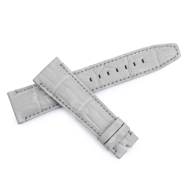 Custom handmade grey alligator watch bands for Audemars Piguet Code 11.59 straps