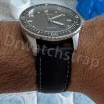 Blancpain Fifty Fathoms Black Canvas Sailcloth watch strap (1) Blue Velcro watch band custom order