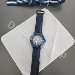 Replacement olive green nylon canvas velcro watch band for Cartier Santos Quickswitch strap