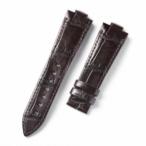 Buy Custom Uylsse Nardin Marine Dark Brown leather straps 23mm handmade alligator watch band (3)
