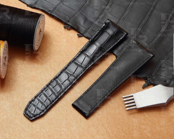 Buy Custom genuine alligator leather watch bands replacement for Maurice Lacroix Pantos luxury watchband (1)