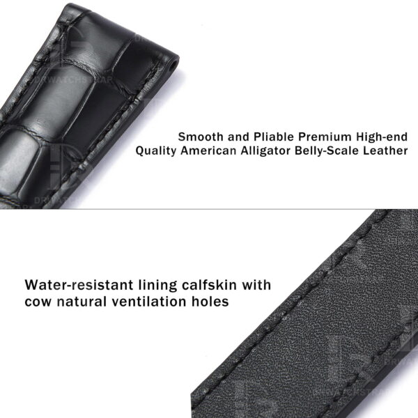 Buy Custom genuine alligator leather watch bands replacement for Maurice Lacroix Pantos luxury watchband (2)