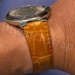 Cartier Ballon Bleu Orange Alligator leather watch band (2) Aftermarket black alligator leather strap for Cartier Ballon Bleu de watch band