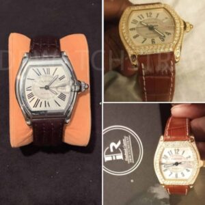 19mm 20mm Custom OEM best quality replacement canvas Cartier Roadster strap black replacement watch band for Cartier Roadster S chronograph Non-chronograph for sale