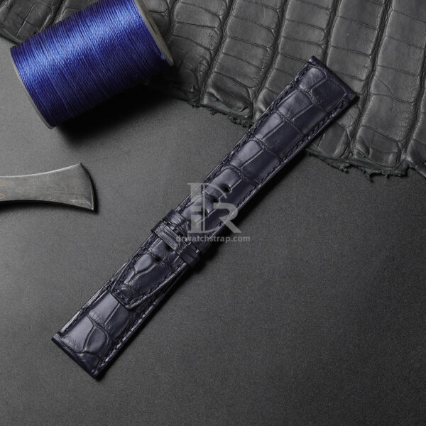 Custom Dark blue Alligator leather watch bands for audemars piguet