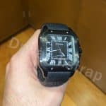 Custom Orange Epsom Leather watch strap for Cartier Santos Large 40mm and Medium 35mm