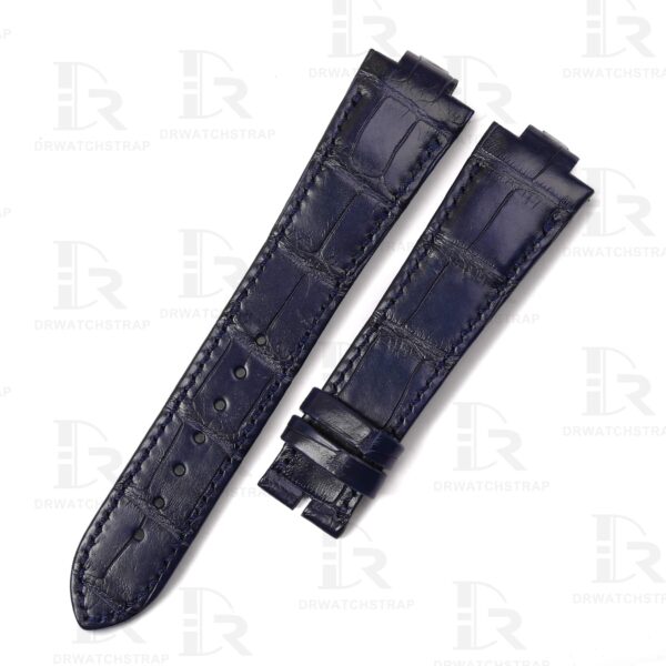 Custom handmade Dark Blue alligator watch band for Uylsse Nardin Marine straps